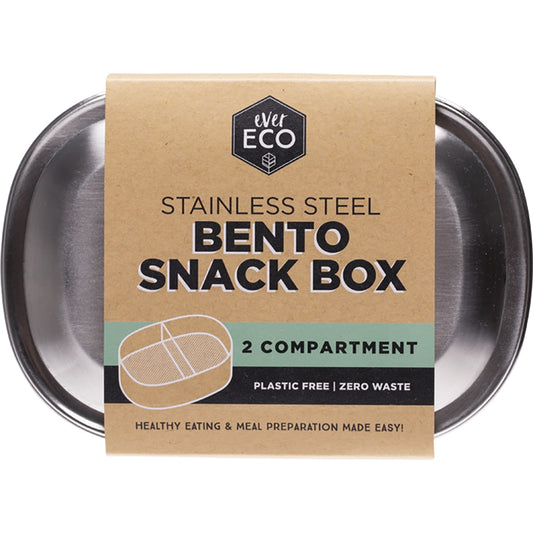 EVER ECO Stainless Steel Bento Snack Box 2 Compartments 1 x 580ml