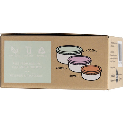 EVER ECO Stainless Steel Round Nesting Containers Spring Pastels Set