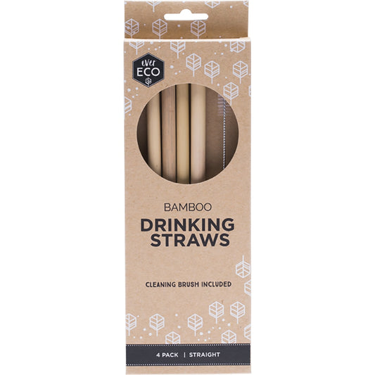 EVER ECO Bamboo Straws Straight 1 x 4pk