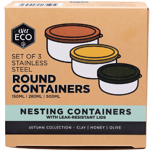 Ever Eco Stainless Steel Round Nesting Containers Autumn