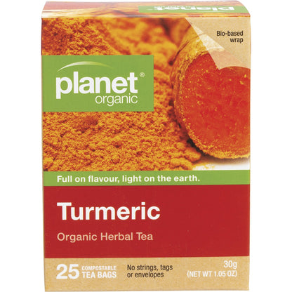 PLANET ORGANICS Turmeric Herbal Tea Bags 1 x 25pk