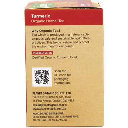 PLANET ORGANICS Turmeric Herbal Tea Bags 1 x 25pk