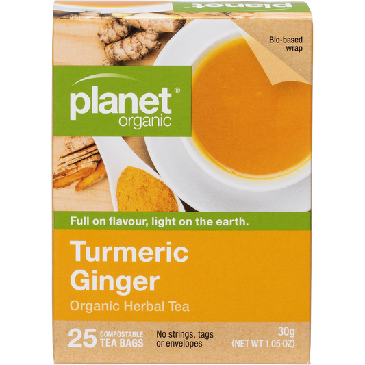 Planet Organic Turmeric Ginger Herbal Tea Bags
