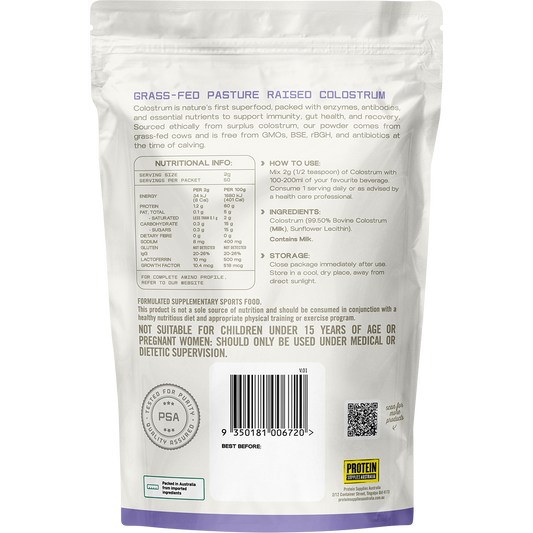 Protein Supplies Australia Colostrum Grass Fed Unflavoured 100g