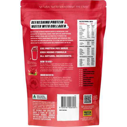 Protein Supplies Australia Protein Water with Collagen & Electrolytes Raspberry