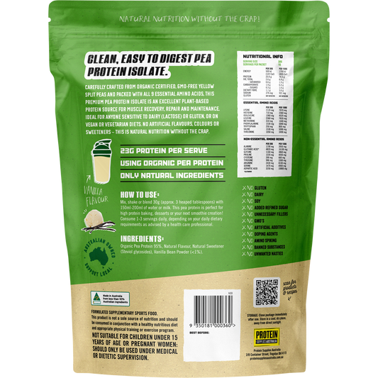Protein Supplies Australia Pea Protein Isolate Vanilla