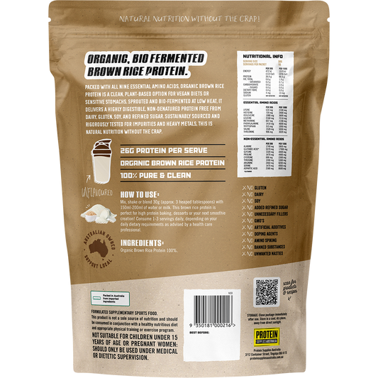 Protein Supplies Australia Organic Brown Rice Protein Unflavoured