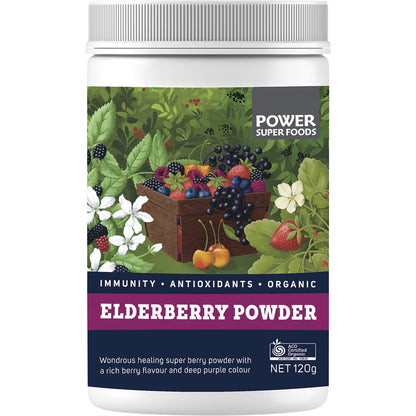 POWER SUPER FOODS Elderberry Powder Certified Organic 1 x 120g