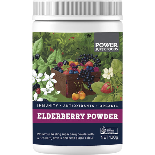 POWER SUPER FOODS Elderberry Powder Certified Organic 1 x 120g