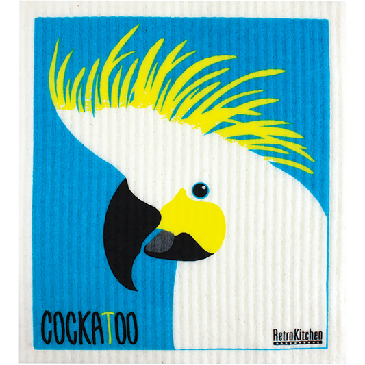 Retrokitchen 100% Compostable Sponge Cloth Cockatoo