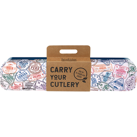 Retrokitchen Passport Stamps Stainless Steel Cutlery Set