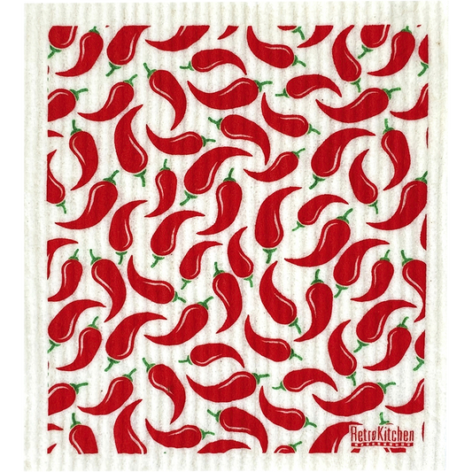 Retrokitchen 100% Compostable Sponge Cloth Chillies