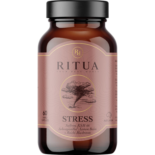 RITUA STRESS Saffron Ashwagandha LemonBalm Reishi 1 x 60 Caps