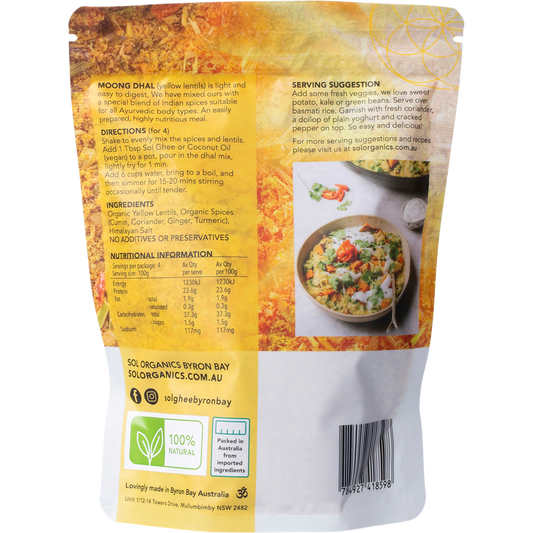 Sol Organics Moong Dhal Yellow Lentil Dhal Mix