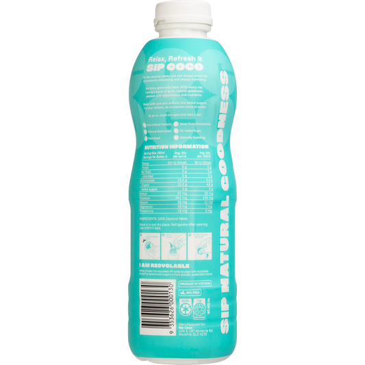 SIP COCO 100% Pure Coconut Water Bottle - Box of 6