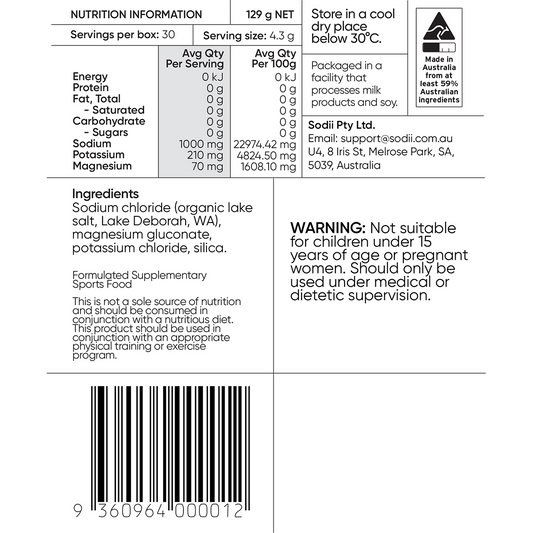 Sodii Everyday Hydration Salts Unflavoured 24 x 30pk