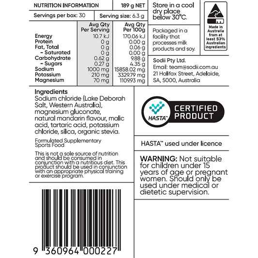Sodii Everyday Hydration Salts Salty Mandarin 24 x 30pk