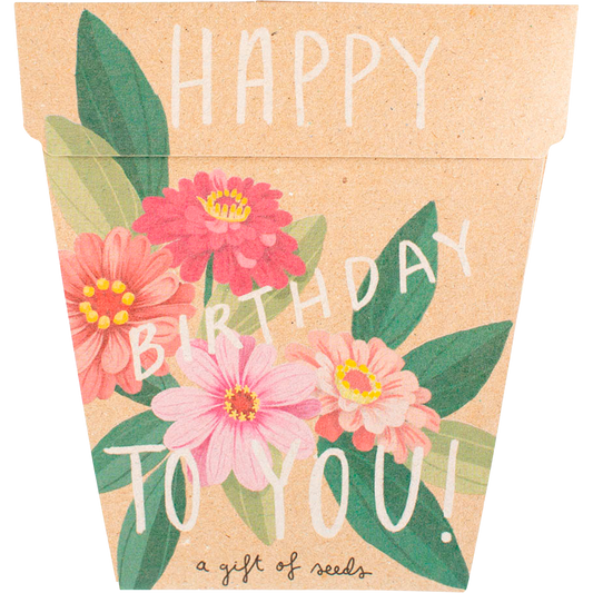 Sow 'n Sow Gift of Seeds Happy Birthday Zinnia