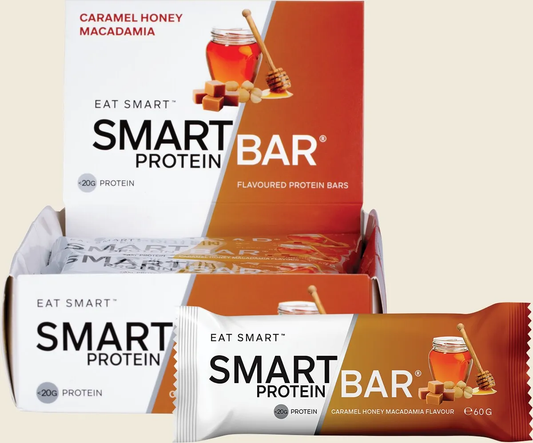 Smart Protein Bar Caramel Honey Macadamia Flavour Protein Bar - Box of 12