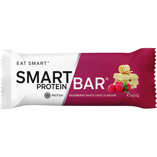 Smart Protein Bar Raspberry White Chocolate Flavour Protein Bar - Box of 12