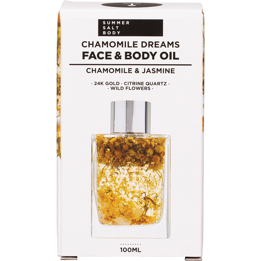 Summer Salt Body Face & Body Oil 24K Gold Chamomile Citrine Quartz