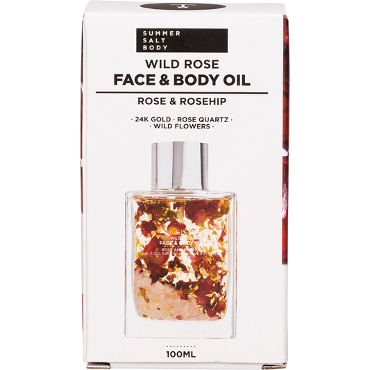 Summer Salt Body Face & Body Oil 24K Gold Wild Rose Rose Quartz