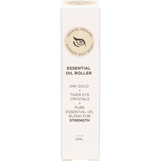 Summer Salt Body Essential Oil Roller 24K Gold Strength Tiger Eye
