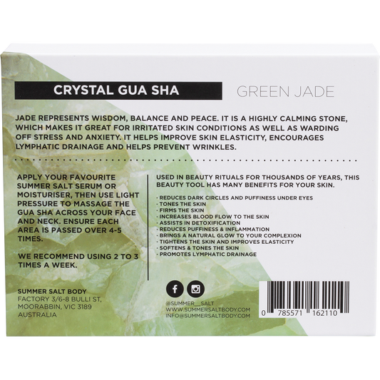Summer Salt Body Crystal Gua Sha Green Jade