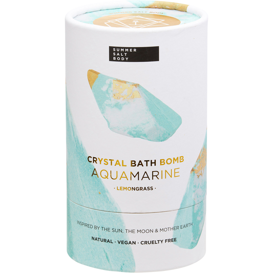 Summer Salt Body Crystal Bath Bomb Aquamarine Lemongrass