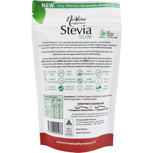 Nirvana Organics Stevia & Erythritol Sweetener Stevia Slim Spoonable