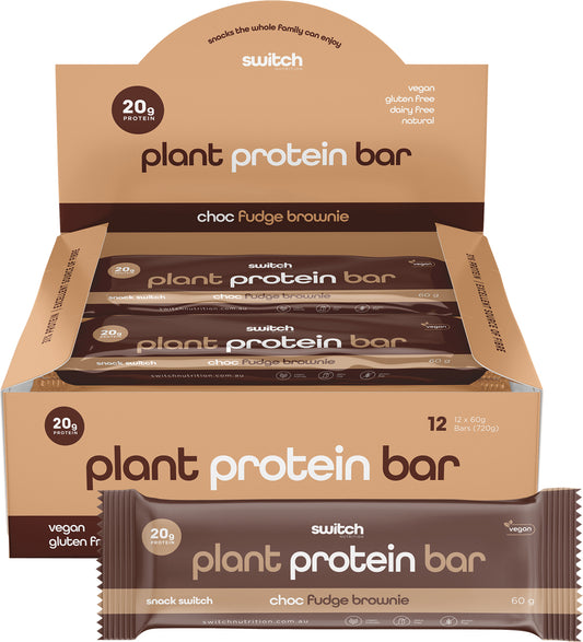 SWITCH NUTRITION Plant Protein Bar Choc Fudge Brownie x 12