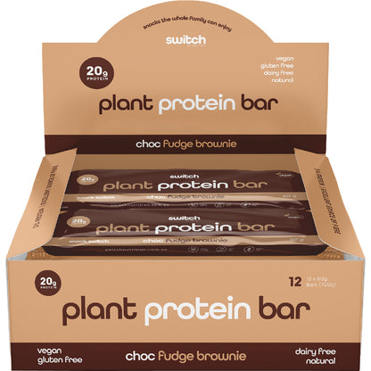 SWITCH NUTRITION Plant Protein Bar Choc Fudge Brownie x 12