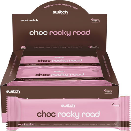 SWITCH NUTRITION Plant Protein Bar Choc Rocky Road x 12