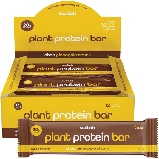SWITCH NUTRITION Plant Protein Bar Choc Pineapple Chunk x 12