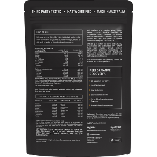 Switch Nutrition Perform Hasta Whey Protein Isolate Vanilla