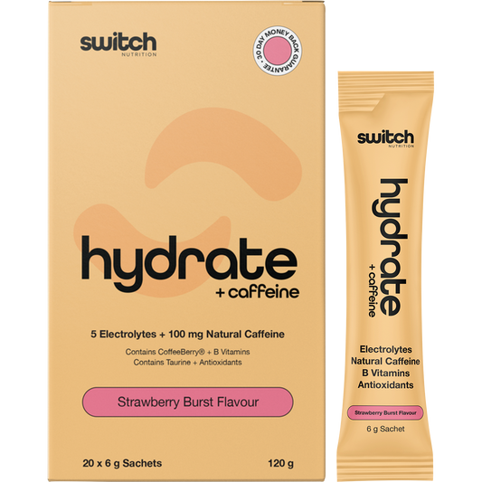 Switch Nutrition Hydrate + Caffeine Sachets Strawberry Burst