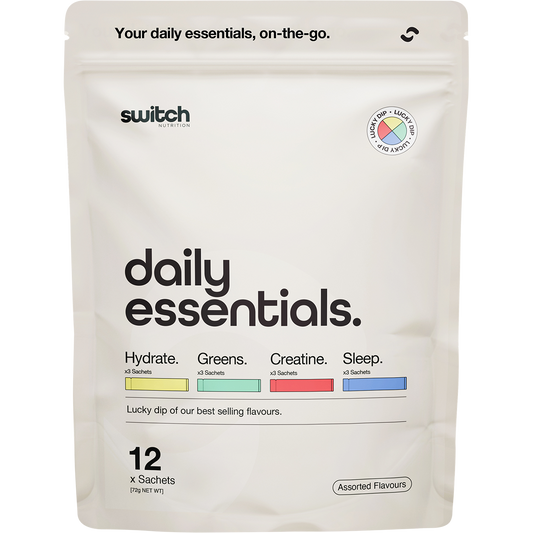 Switch Nutrition Daily Essentials Sachets Hydrate Greens Creatine Sleep
