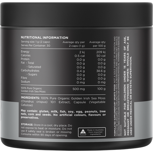 Switch Nutrition Sea Moss 10:1 Organic Irish Sea Moss Capsules