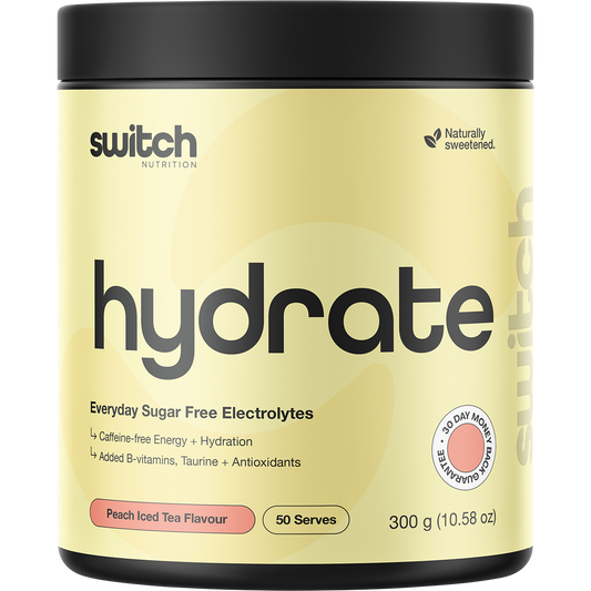 Switch Nutrition Hydrate Everyday Sugar Free Electrolytes Peach Iced Tea
