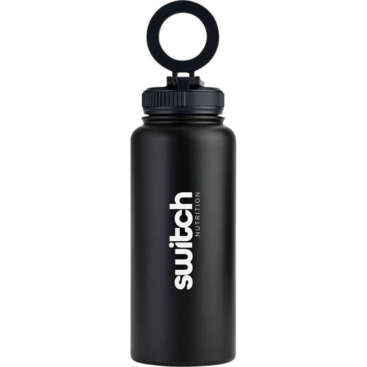 Switch Nutrition Stainless Steel Water Bottle with Phone Mount Black