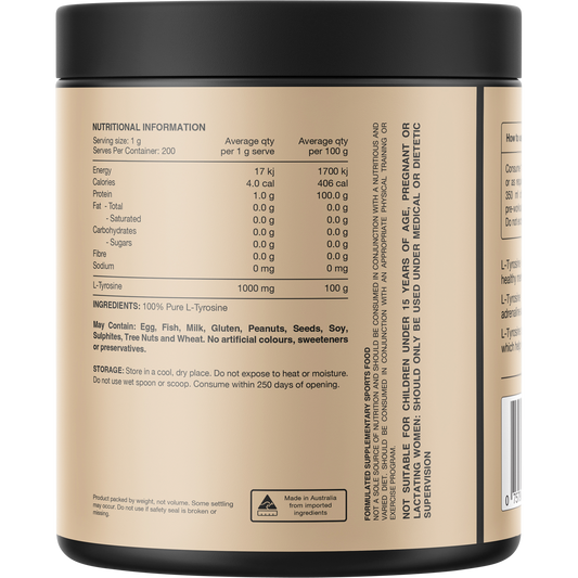 Switch Nutrition Tyrosine 100% Pure L-Tyrosine Unflavoured