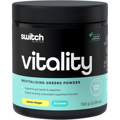 SWITCH NUTRITION Vitality Revitalising Greens Powder Lemon Ginger 1 x 150g