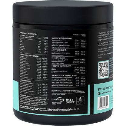 SWITCH NUTRITION Vitality Revitalising Greens Powder Chocolate 1 x 150g