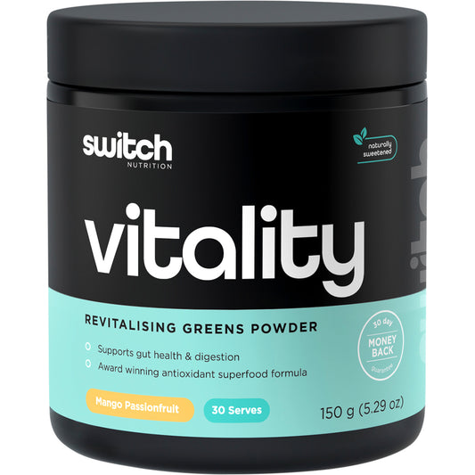 SWITCH NUTRITION Vitality Revitalising Greens Powder Mango Passionfruit 1 x 150g