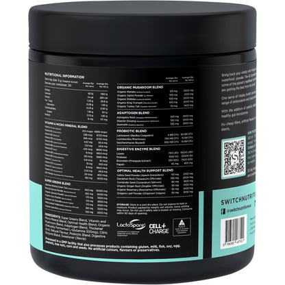 SWITCH NUTRITION Vitality Revitalising Greens Powder Mango Passionfruit 1 x 150g