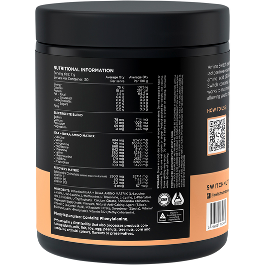 Switch Nutrition Amino EAA & BCAA Electrolyte Recovery Lemonade