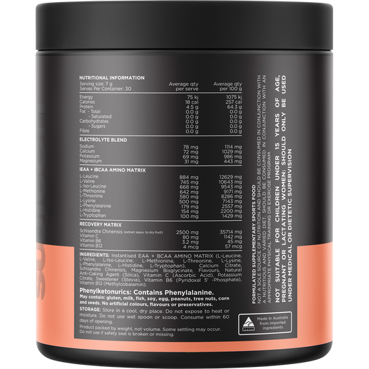 Switch Nutrition Amino EAA & BCAA Electrolyte Recovery Raspberry