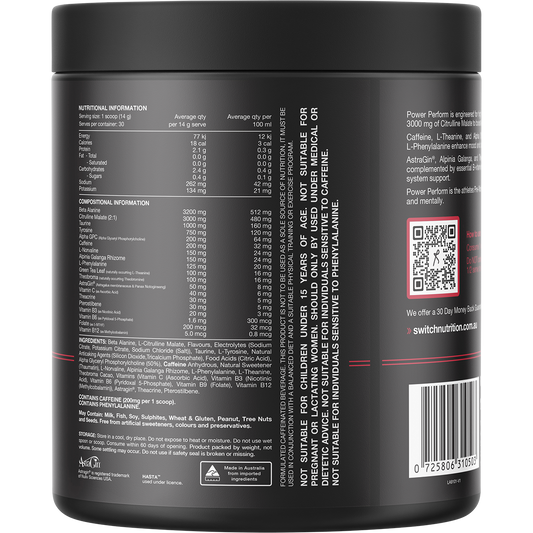 Switch Nutrition Perform Hasta Power Pre-Workout Mango Passionfruit