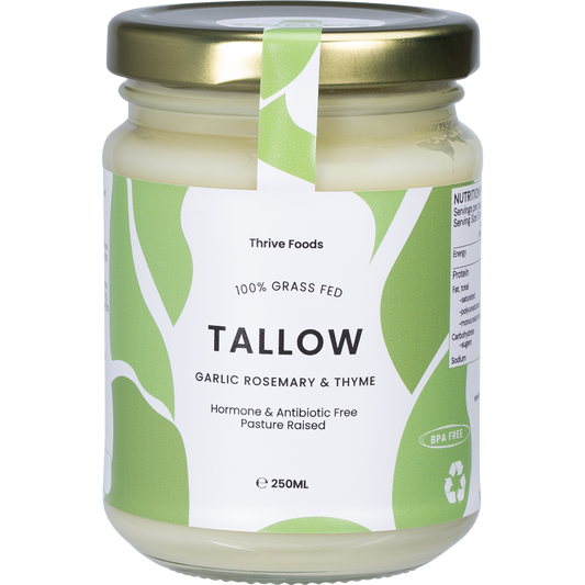 Thrive Tallow 100% Grass Fed Tallow Garlic, Rosemary & Thyme