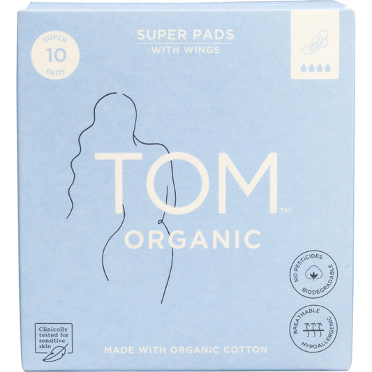 TOM ORGANIC Pads Super 6 x 10pk